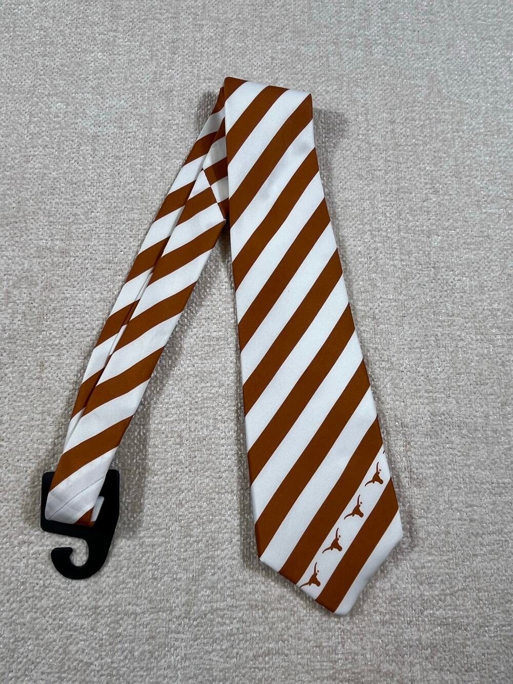 NWT Eagle’s Wing Men’s Burnt Orange White Striped UT Longhorns Silk Tie 60″